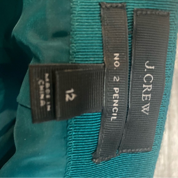 J. Crew 100% Wool Teal No 2  Pencil Skirt - Picture 5 of 6